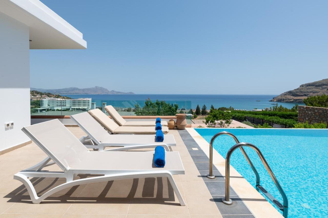 Villa Milena With Private Pool, Vlicha Beach Lindos Exterior foto