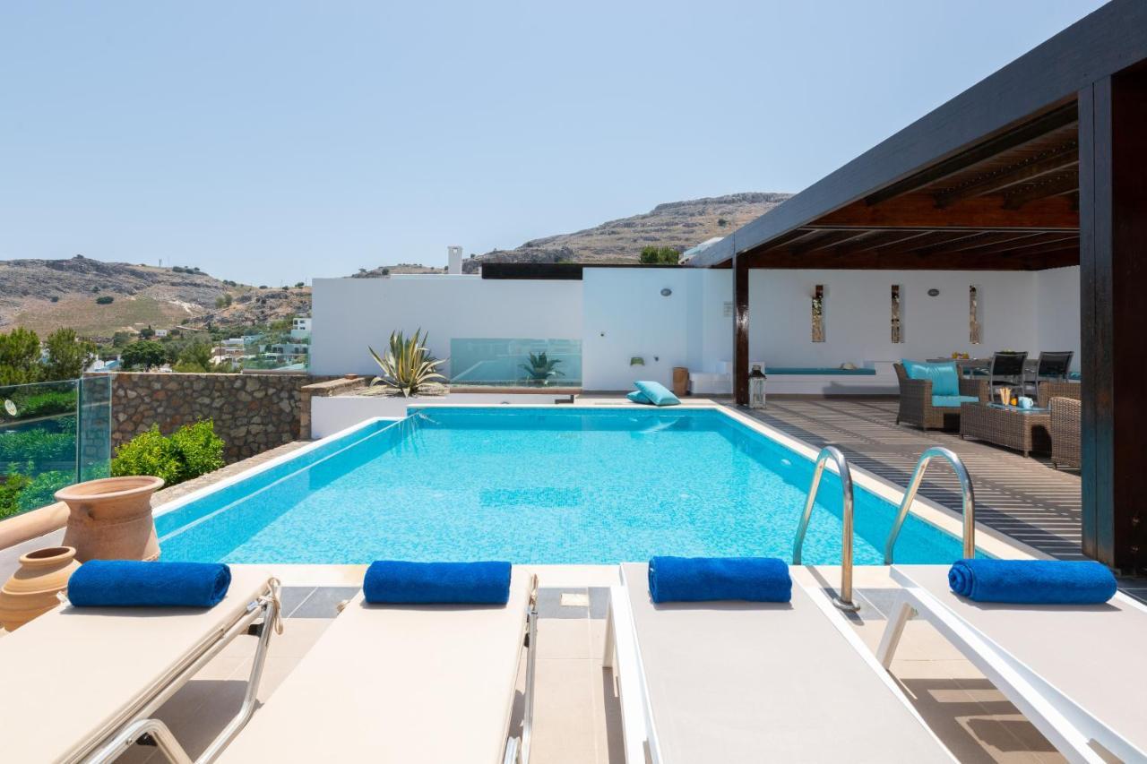 Villa Milena With Private Pool, Vlicha Beach Lindos Exterior foto