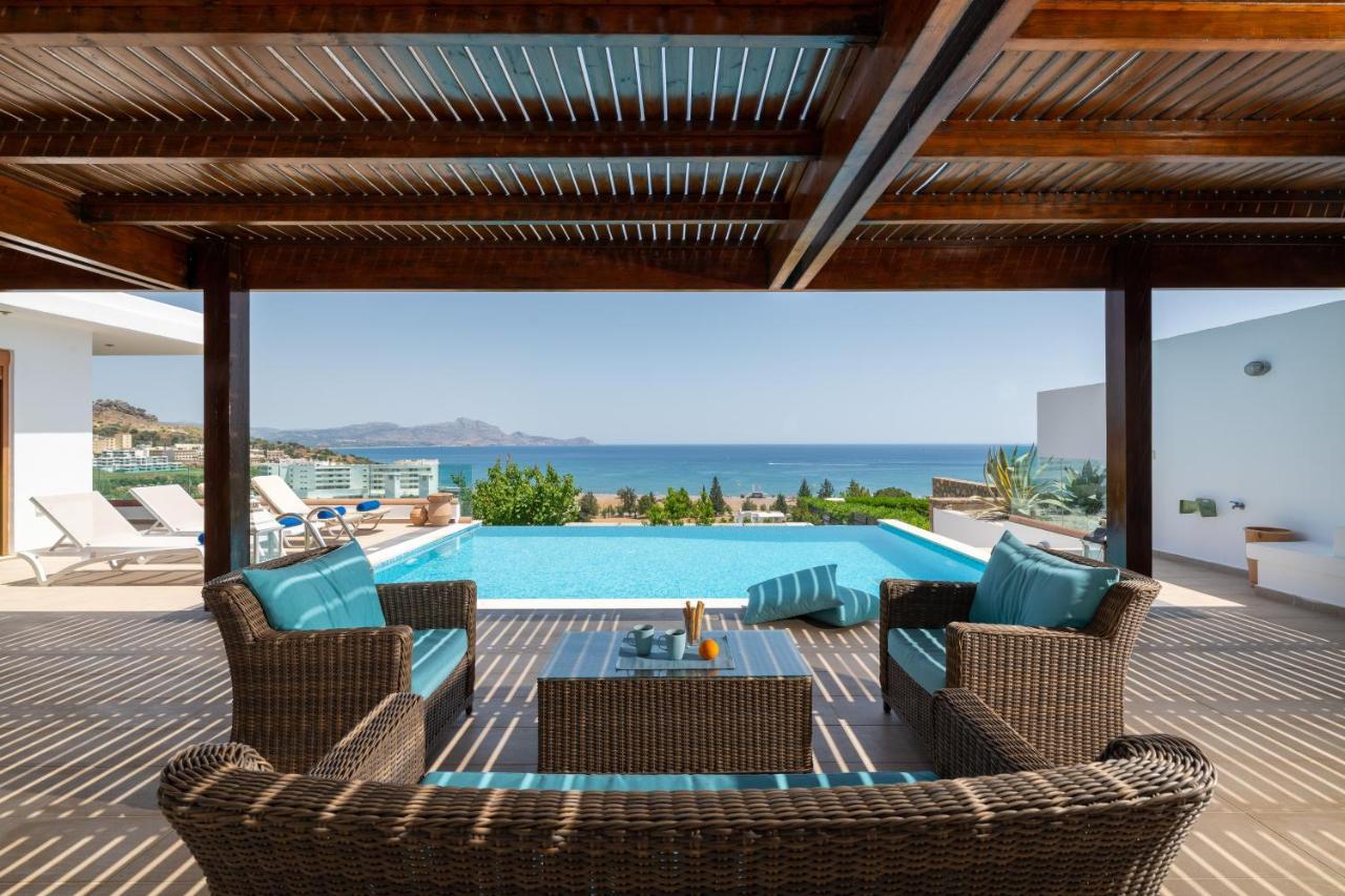Villa Milena With Private Pool, Vlicha Beach Lindos Exterior foto